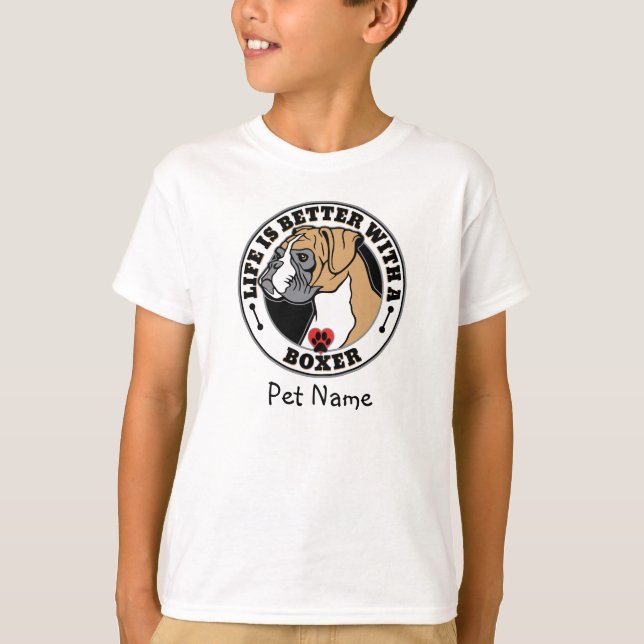 Camiseta A Vida Personalizada Do Boxer É Melhor Com Um Boxe (Frente)