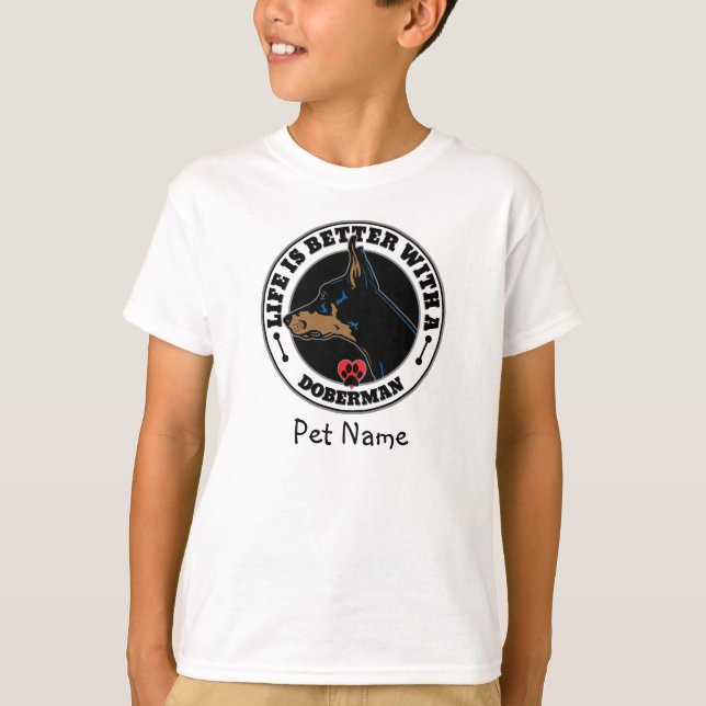 Camiseta A Vida Personalizada Do Doberman É Melhor (Frente)