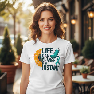 Camiseta A Vida Pode Mudar a Conscientização sobre Asma