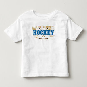 Camiseta A vida precisa a criança do hóquei