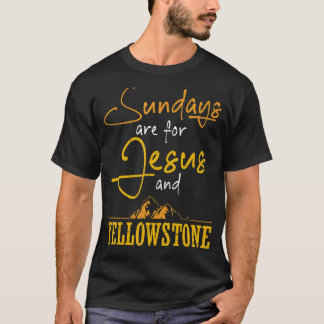 Camiseta A Vida Selvagem Aos Domingos É Jesus E Yellowstone