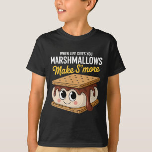 Camiseta A Vida Te Dá Marshmallows Camping Smores Kawaii