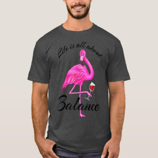 Camiseta A vida tem tudo a ver com Equilíbrio Vermelho Rosa