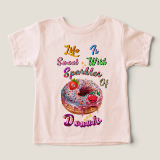 Camiseta A Vida Tri-blend É Doce Com Faíscas De Donuts