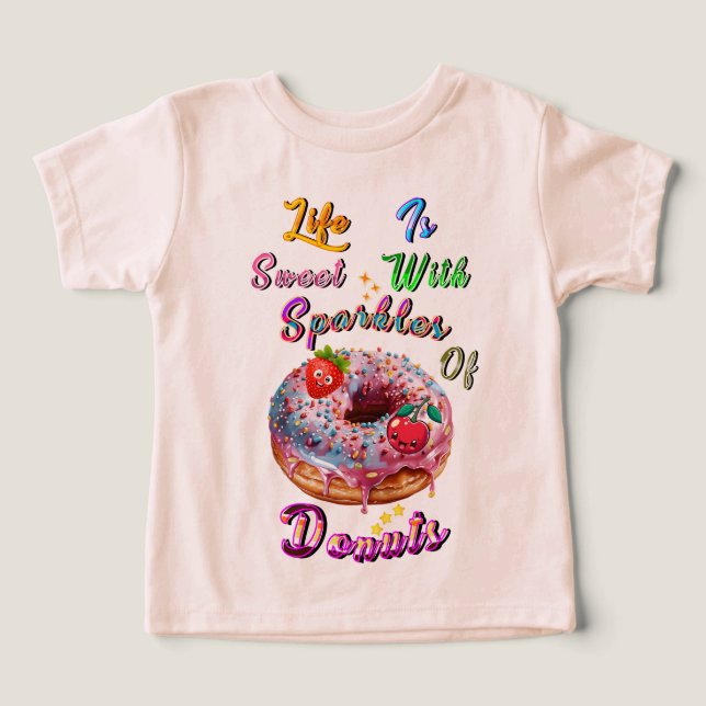 Camiseta A Vida Tri-blend É Doce Com Faíscas De Donuts (Design frontal)