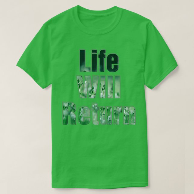 Camiseta A vida voltará (Frente do Design)