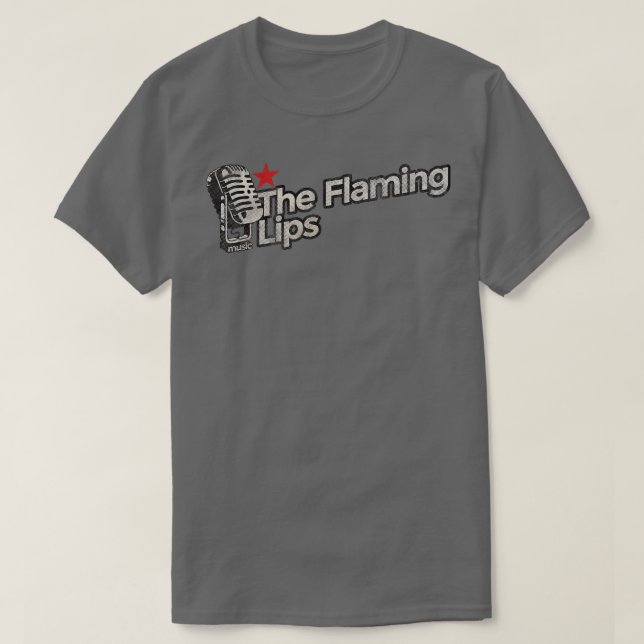 Camiseta A Vintage dos Lábios Flaming (Frente do Design)