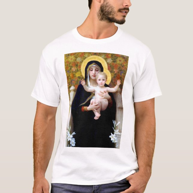 Camiseta A Virgem da Lily, Bouguereau (Frente)