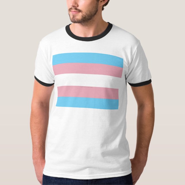 Camiseta A visibilidade da bandeira do orgulho transgênero  (Frente)