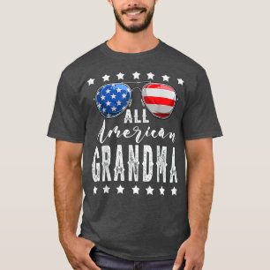 Camiseta A vovó americana 4 de julho da família Sunglass