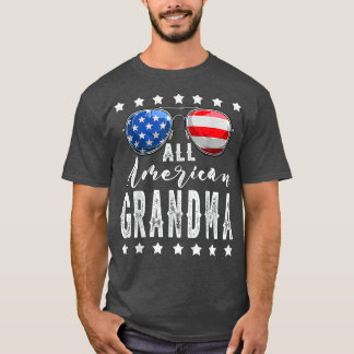 Camiseta A vovó americana 4 de julho da família Sunglass