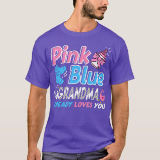 Camiseta A Vovó Rosa Ou Azul Ama A Sua Revelação De Gênero