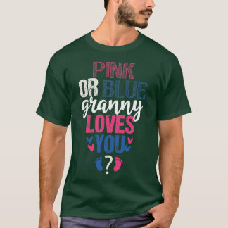Camiseta A vovó rosa ou azul ama você