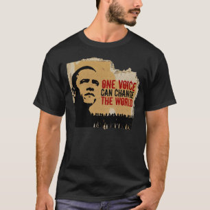 Camiseta A VOZ de BARACK OBAMA-ONE PODE Mudança-Ambos lado