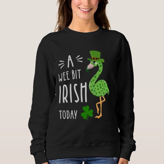 Camiseta A Wee Bit Irish Today Flamingo Leprechaun St Patty (Frente)
