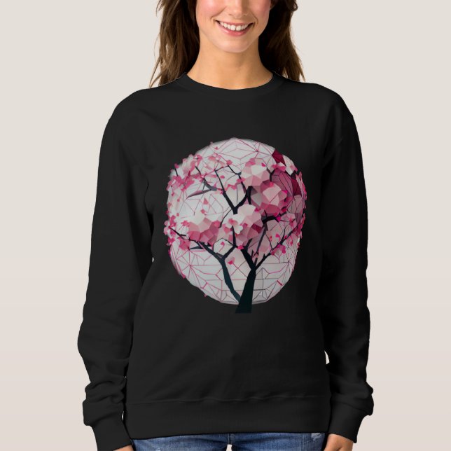 Camiseta A Work of with a Cherry Blossom Sphere Geometric (Frente)