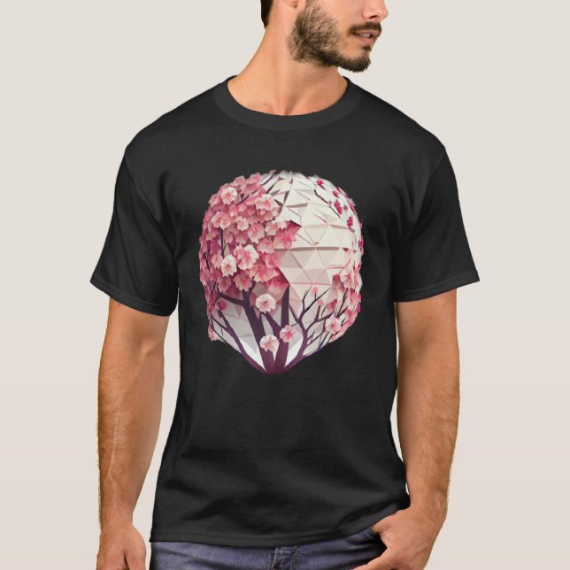 Camiseta A Work of with a Cherry Blossom Sphere Tree of Lif (Frente)