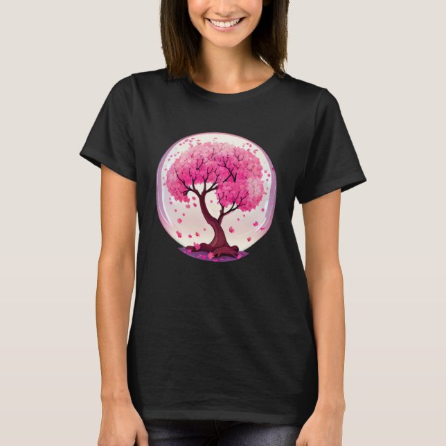 Camiseta A Work of with a Geometric Cherry Blossom Tree (Frente)