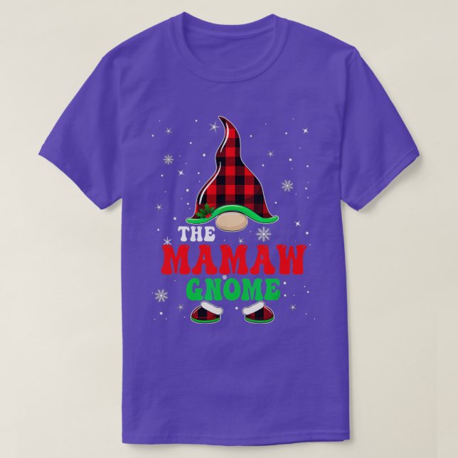 Camiseta A Xadrez Da Família Buffalo Da Mamaw Gnomo Chri (Frente do Design)