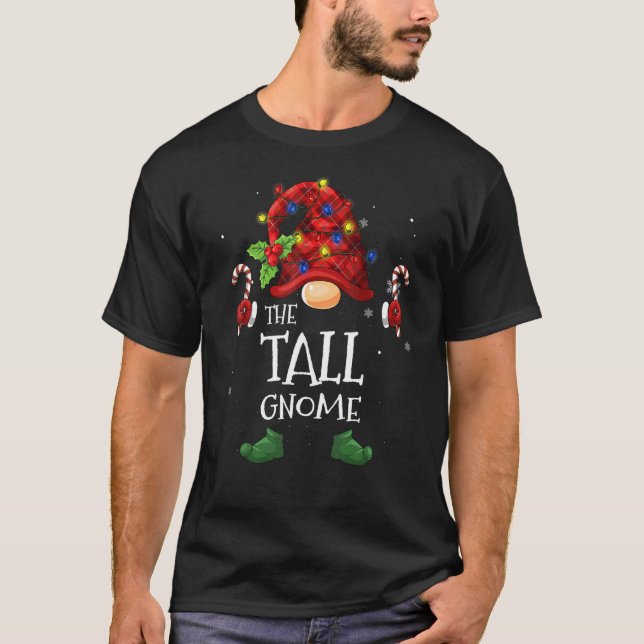 Camiseta A Xadrez de Natal Tall Gnomo Buffalo (Frente)