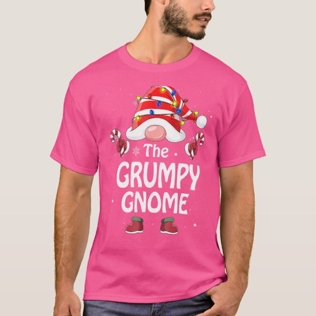 Camiseta A Xadrez Grumpy Gnomo Tree Light Buffalo Christma (Frente)