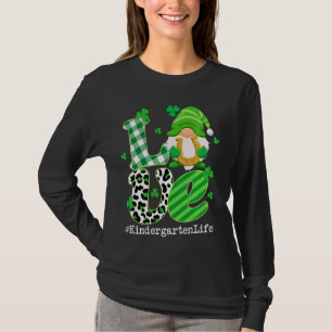 Camiseta A Xadrez Leopardo Ama Gnomos Patricks Day Kinderga
