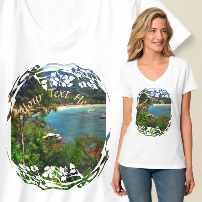 Camiseta A Yelapa View 0828 V-Neck (Criador carregado)