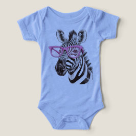 Camiseta A Zebra com Óculos Rosa (azul)