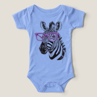 Camiseta A Zebra com Óculos Rosa (azul)
