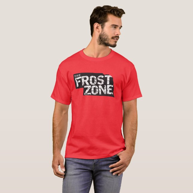 Camiseta A zona de Frost. Futebol de Nebraska (camisa (Frente Completa)