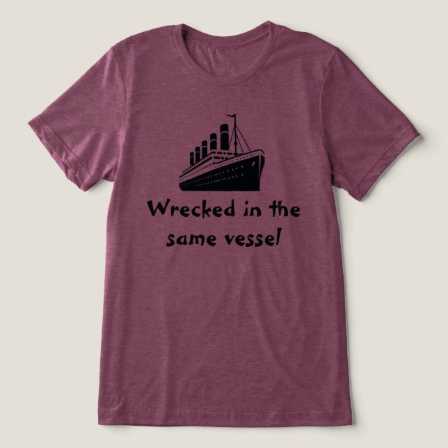 Camiseta AA Destruído no mesmo desenho de embarcação (Design frontal)