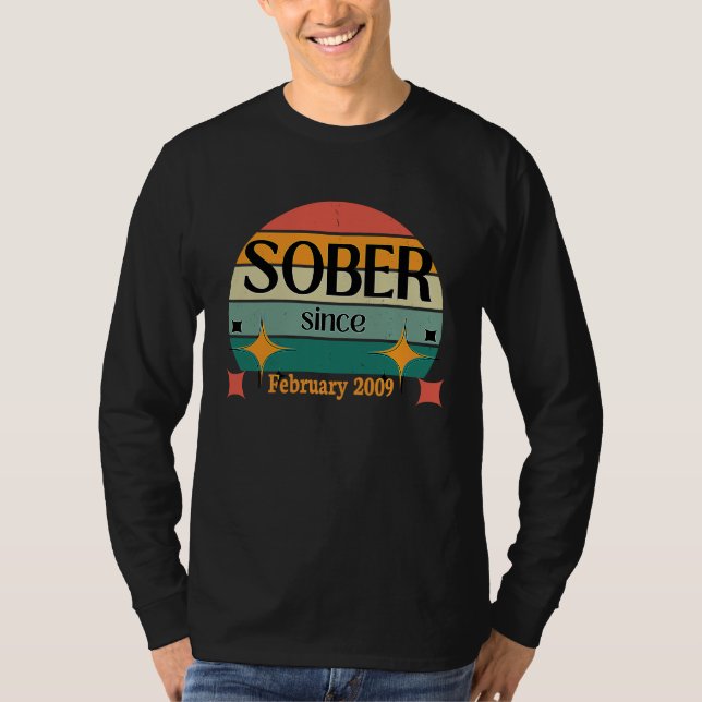 Camiseta AA NA Celebrate Sobriety Since February 2009 Sober (Frente)