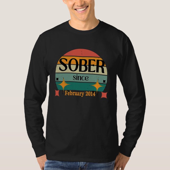 Camiseta AA NA Celebrate Sobriety Since February 2014 Sober (Frente)