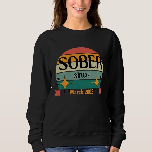 Camiseta AA NA Celebrate Sobriety Since March2003 Sober Sol (Frente)