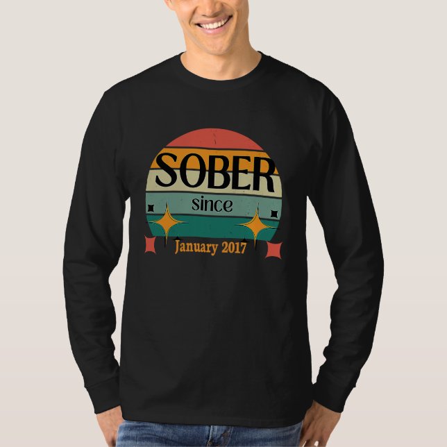 Camiseta AA NA Celebre a Sobriedade Desde Janeiro de 2017 S (Frente)