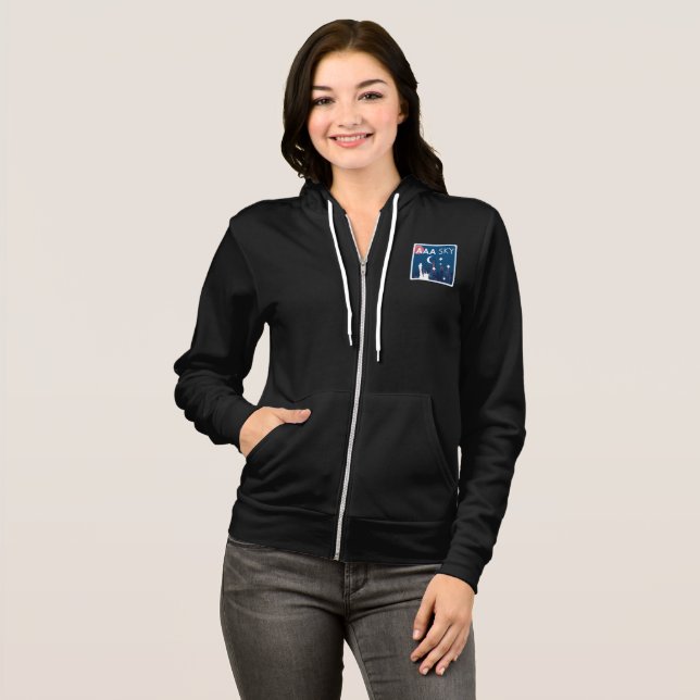 Camiseta AAA SKY Hoodie Negro feminino (Frente Completa)