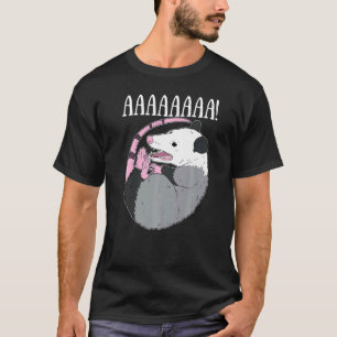 Camiseta Aaaaaa Gritando Possum Meme Morto de Lixo Ogambm