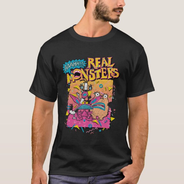 Camiseta Aaahh Real Monsters Classic Retro Poster (Frente)
