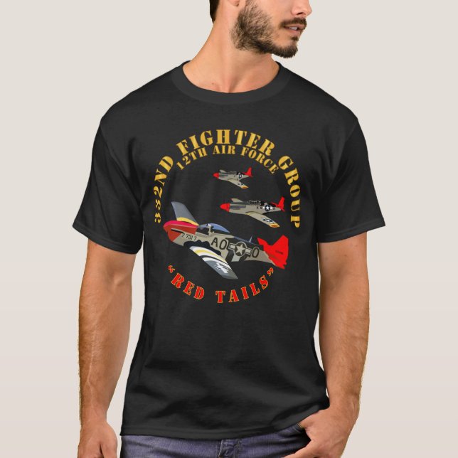 Camiseta AAC - 332nd Fighter Group - 12 AF - Red Tails (Frente)