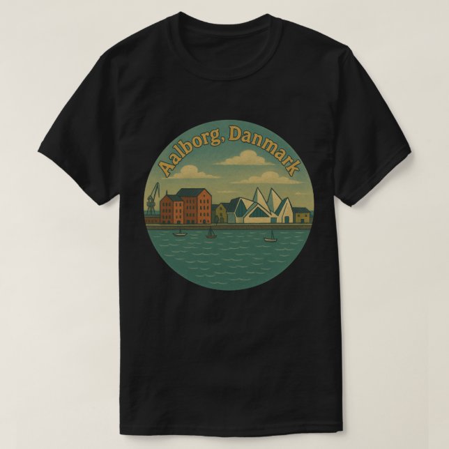 Camiseta Aalborg Denmark Cityscape (Frente do Design)