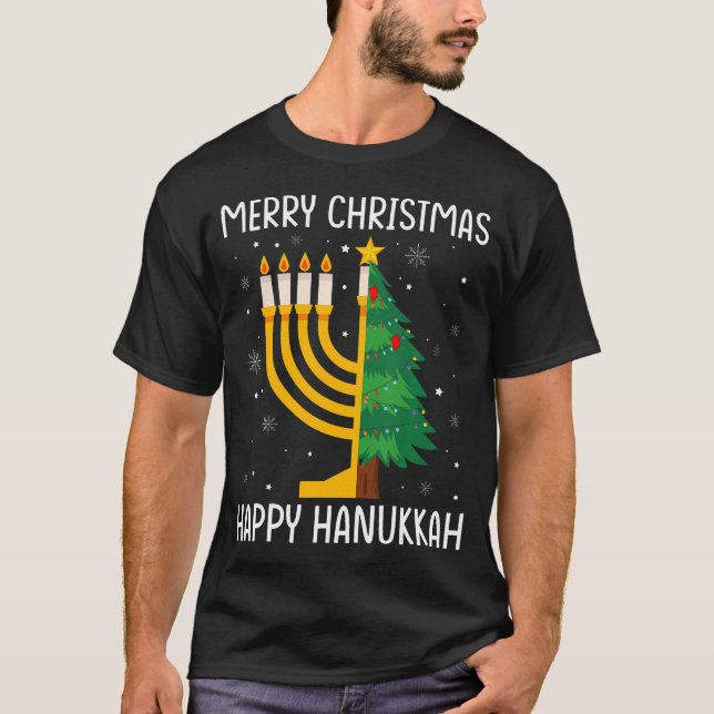 Camiseta Aam Merry Chrismukkah Happy Hanukkah Christmas Tre (Frente)