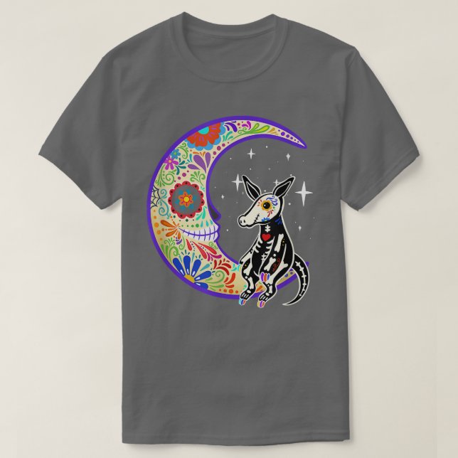 Camiseta Aardvark Dia de Los Muertos Skeleton  (Frente do Design)