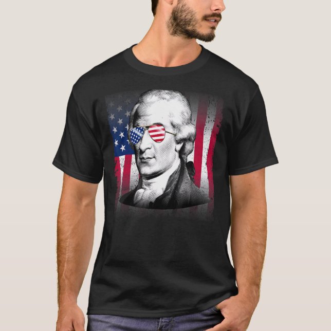 Camiseta Aaron Burr USA Flag Patriótico American Flag 4º (Frente)