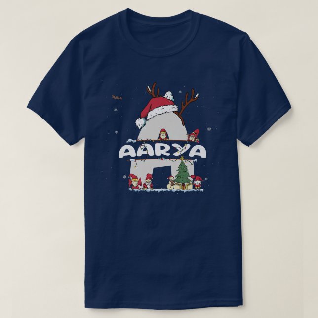 Camiseta Aarya Christmasw Aarya Name for funny Xmas  (Frente do Design)