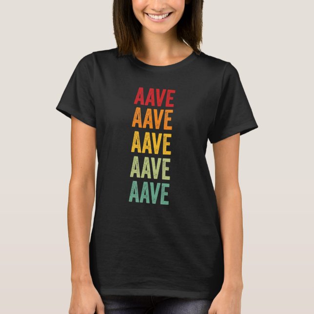 Camiseta Aave Crypto Rainbow Design de texto (Frente)