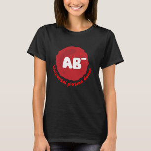 Camiseta AB-, doador universal de plasma, doador de sangue