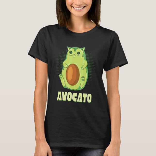 Camiseta Abacate Acocato Gato Fruta Saudável Abacate (Frente)