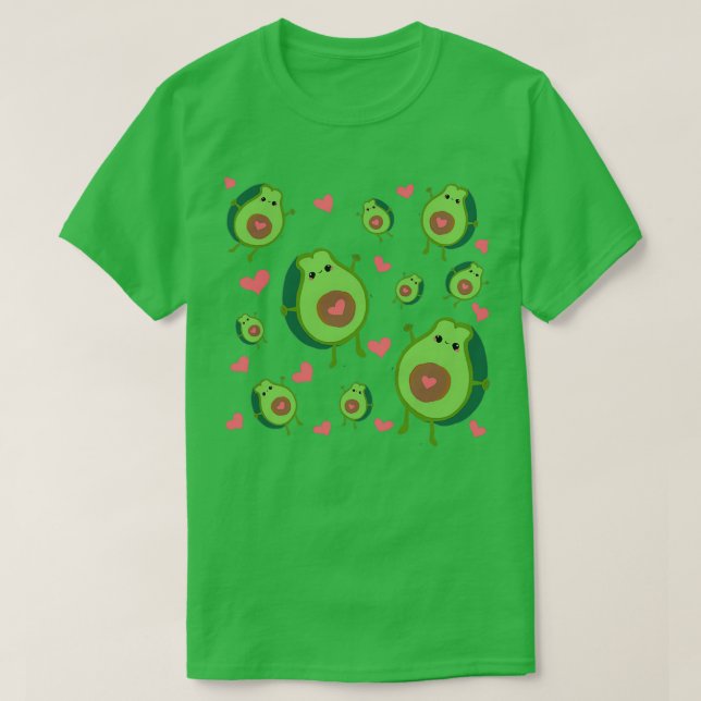 Camiseta Abacate de abacate bonito com corações (Frente do Design)