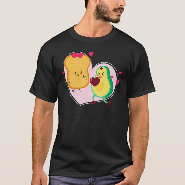 Camiseta Abacate e Torrada Abacate Fofo   Comida Vegana (Frente)