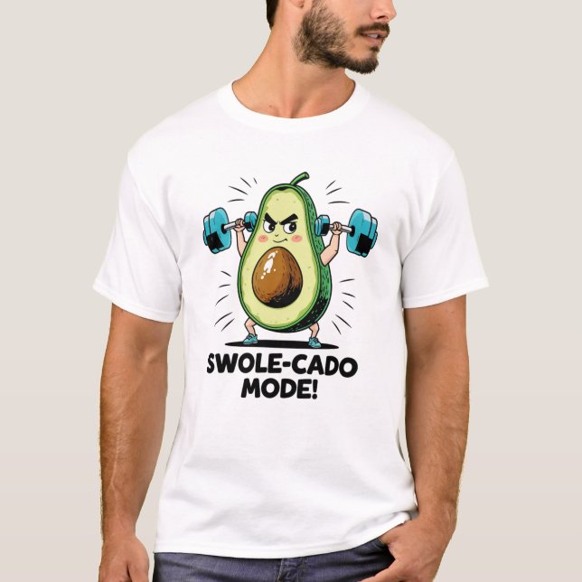 Camiseta Abacate Levantando Pesos (Frente)